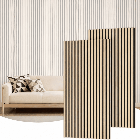 2-Piece Wood Wall Panels for Interior Wall Decor, 47.2" x 23.6" Soundproof Acoustic Wall Panels, Walnut