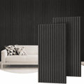 2-Piece Wood Wall Panels for Interior Wall Decor, 47.2" x 23.6" Soundproof Acoustic Wall Panels, Black