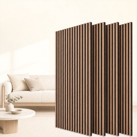 4-Piece Wood Wall Panels for Interior Wall Decor, 47.2" x 23.6" Soundproof Acoustic Wall Panels, Brown