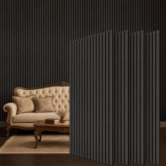 4-Piece Wood Wall Panels for Interior Wall Decor, 47.2" x 23.6" Soundproof Acoustic Wall Panels, Black