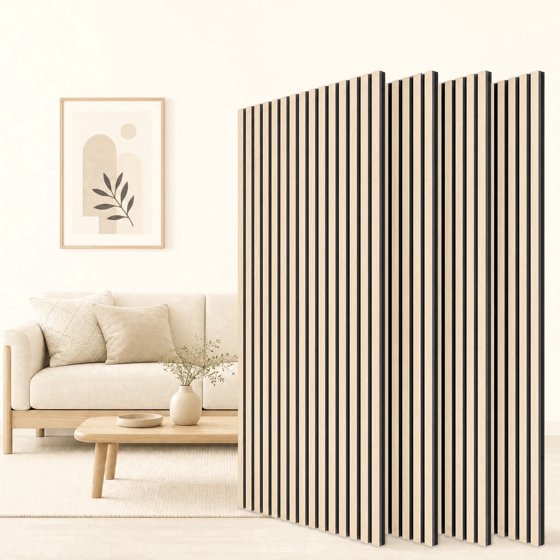 4-Piece Wood Wall Panels for Interior Wall Decor, 47.2" x 23.6" Soundproof Acoustic Wall Panels, Walnut