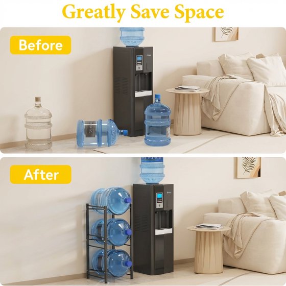 Norcho 5 Gallon Water Jug Holder, 3 Tier Water Bottle Stand with 3 Slots, Heavy Duty Water Dispenser Rack for Home and Office