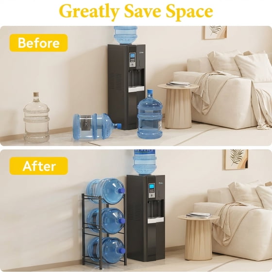 Norcho 5 Gallon Water Jug Holder, 3 Tier Water Bottle Stand with 6 Slots, Heavy Duty Water Dispenser Rack for Home and Office