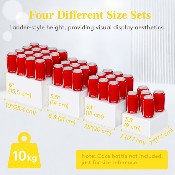 Norcho Plastic Buffet Risers Set of 6, White Food Display Stands for Buffet Table, 6" 7" 7.8" Nesting Cube Dessert Cake Holders for Party, Jewelry and Collectibles Display