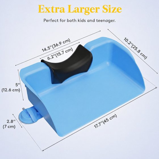 Hair Wash Basin for Kids, Portable Shampoo Bowl, Hair Washing Tray for Sink at Home, Hair Washing Station, Ocean Blue