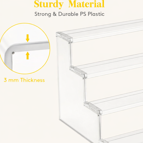 Norcho 4-Tier Cupcake Display Stand, Clear Tiered Shelf for Desserts, Figurines, and Party Decor, 12-Inch, 2-Pack