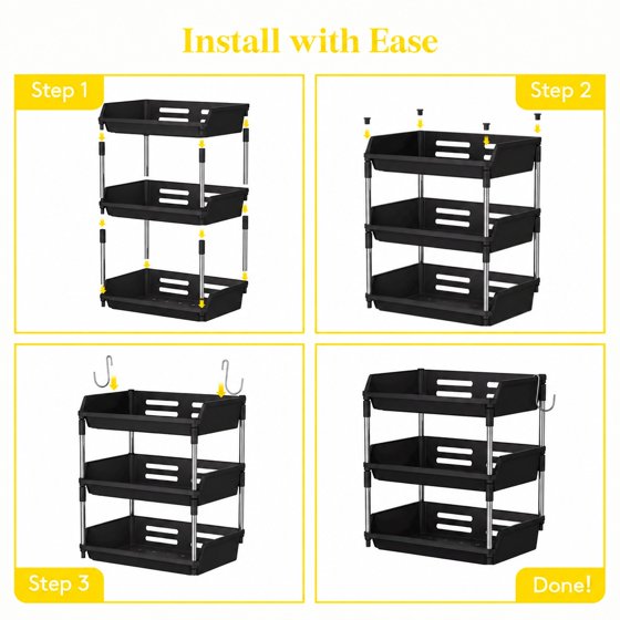 Norcho 3 Tier Fruit Basket for Kitchen Counter with Banana Hanger, Fruit Bowl and Vegetable Storage Stand Organizer for Bread, Snacks and Produce