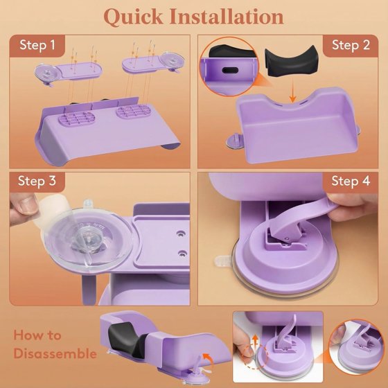 Hair Wash Basin for Kids, Portable Shampoo Bowl, Hair Washing Tray for Sink at Home, Hair Washing Station, Grape Purple