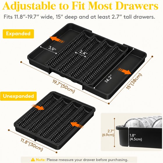 Norcho Coffee Pod Holder Drawer Organizer, Expandable Coffee Pod Storage Drawer for K-Cup, Nespresso OriginalLine & VertuoLine Capsules, Tea Bag and Bar Organizer Insert