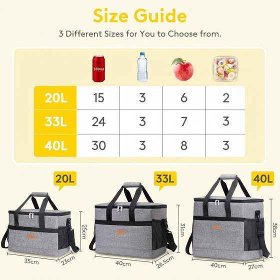 Norcho Collapsible Insulated Cooler Bag 30-60 Cans, Leakproof Portable Soft Tote for Camping BBQ Outdoor