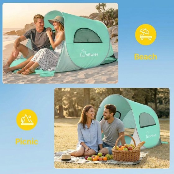 Norcho 79x49x38" Pop Up Beach Tent UPF50+ Sun Shelter, Instant Shad