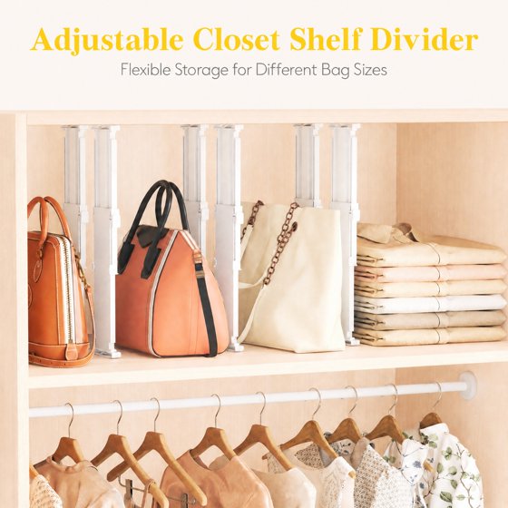Norcho Drawer Dividers for Clothes 4-Pack, 3.2" Tall Expandable Dresser Drawer Organizers, Adjustable Plastic Separators for Socks, Underwear, Kitchen, Cabinet, Nursery Storage
