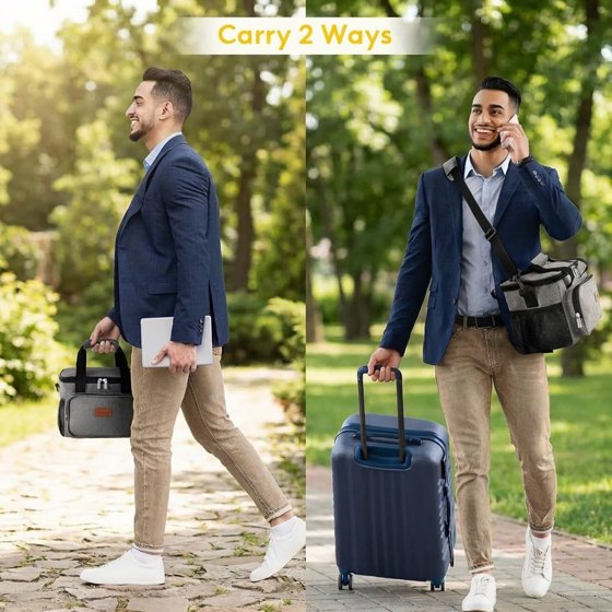 Norcho Large Insulated Lunch Bag Cooler Tote for Adults, Soft Lunch Box for Men and Women, 24-Can (16L), Gray