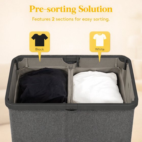 Norcho 85L Large Laundry Hamper with Lid, Foldable Tall Clothes Basket with Handles and Removable Bag for Bedroom, Bathroom, Dorm, Dark Gray