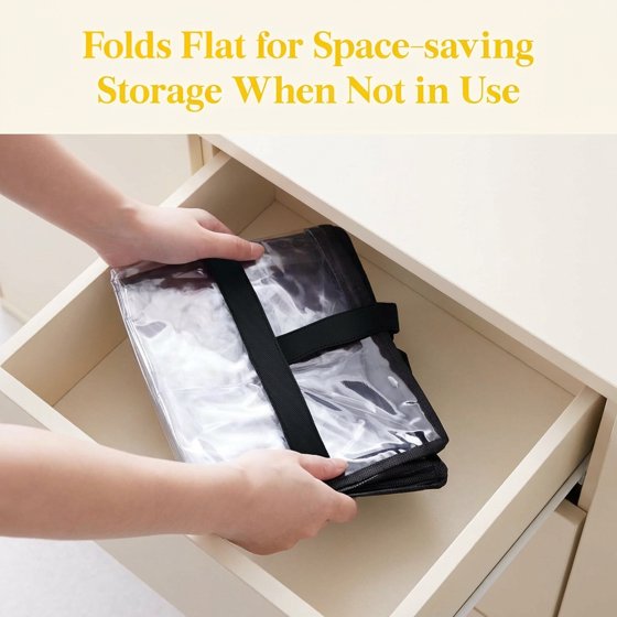 Norcho Clear Clothes Storage Bags, 4 Pack 60L Vinyl Blanket Storage Containers with Zipper, Foldable Closet Organizer for Bedding, Duvet, Comforter