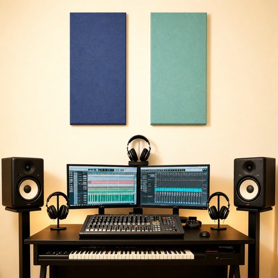 Norcho Large Fiberglass Acoustic Panels 39.4" x 19.7" x 1.6", Sound Proof Wall Panels, Sound Absorbing Acoustic Panels for Interior Wall Decor, Studio, Living Room, Theater, Turquoise