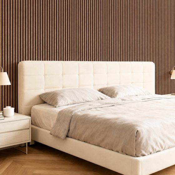 2-Piece Wood Wall Panels for Interior Wall Decor, 47.2" x 23.6" Soundproof Acoustic Wall Panels, Brown
