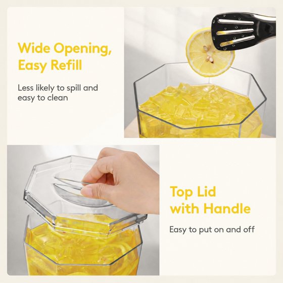 Norcho 1.7 Gallon Drink Dispenser with Stand, 6L Clear Beverage Dispenser with Spigot for Parties, Plastic Juice Container for Tea, Soda, Lemonade, Water & Mimosa Bar