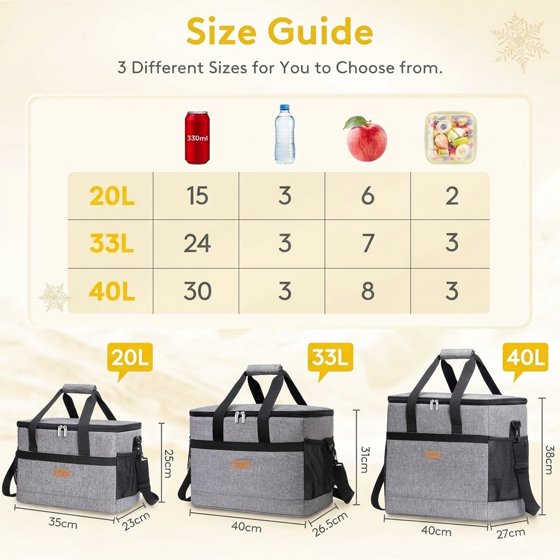 Norcho Collapsible Insulated Cooler Bag 30-60 Cans, Leakproof Portable Soft Tote for Camping BBQ Outdoor