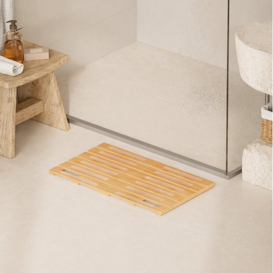 Norcho 23x14" Bamboo Bath Mat Non Slip Foldable Indoor Outdoor Shower Mat for Spa Pool, 300lbs