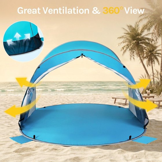 Norcho 79x49x38" Pop Up Beach Tent UPF50+ Sun Shelter, Instant Shade Canopy for 2 Person, Blue