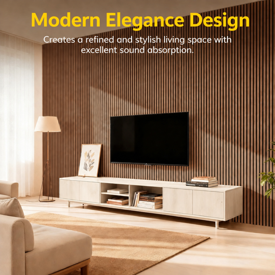 2-Piece Wood Wall Panels for Interior Wall Decor, 47.2" x 23.6" Soundproof Acoustic Wall Panels, Brown