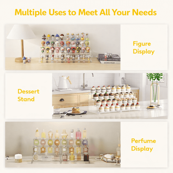 Cupcake Tier Stand, 12" Dessert Stand, Cupcake Display Stand for Party, Plastic Treat Stand