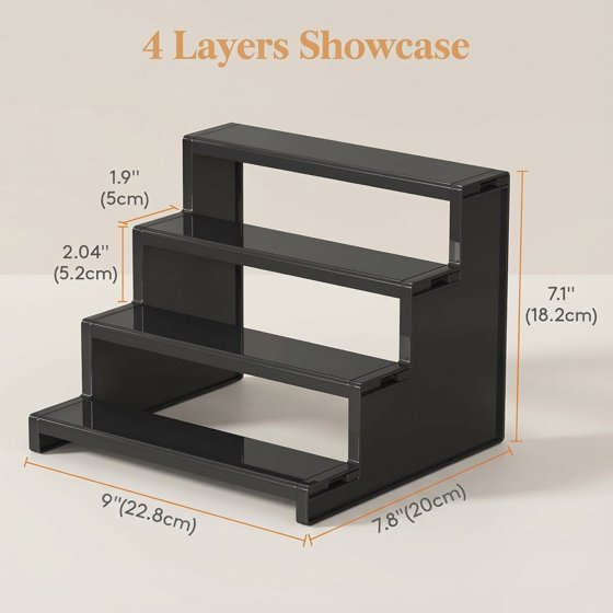 Norcho 9-Inch Cologne Organizer for Men, 4-Tier Large Perfume Stand, Tool-Free Assembly Display Shelf for Fragrance, Aftershave, Skincare, and Makeup, 1-Pack