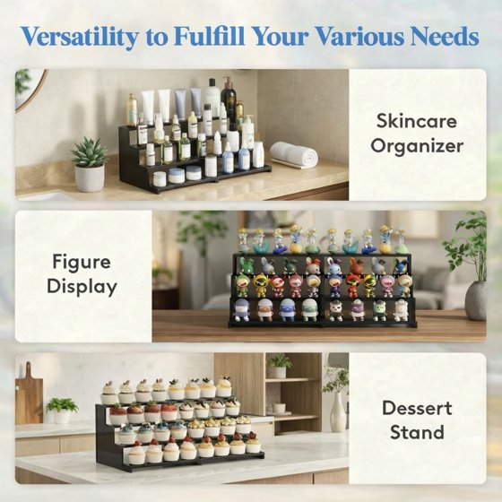 Norcho 12-Inch Cologne Organizer for Men, 4-Tier Large Perfume Stand, Tool-Free Assembly Display Shelf for Fragrance, Aftershave, Skincare, and Makeup, 1-Pack