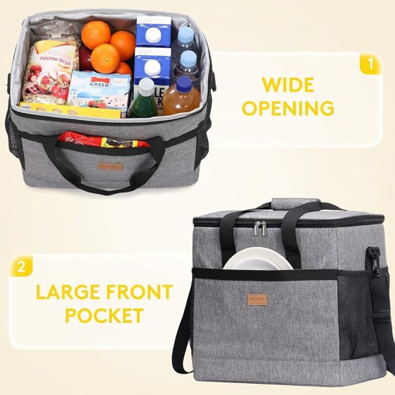 Norcho Collapsible Insulated Cooler Bag 30-60 Cans, Leakproof Portable Soft Tote for Camping BBQ Outdoor