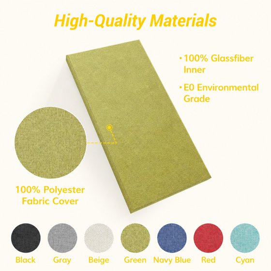 Norcho Large Fiberglass Acoustic Panels 39.4" x 19.7" x 1.6", Sound Proof Wall Panels, Sound Absorbing Acoustic Panels for Interior Wall Decor, Studio, Living Room, Theater, Olive Green