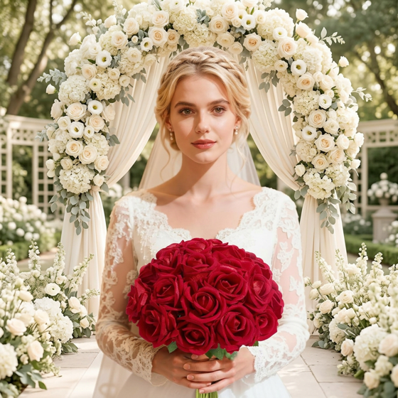 Norcho 12 Pcs Red Artificial Roses Bulk, Fake Long Stem Silk Flowers for DIY Wedding Bouquets Centerpieces Valentine Decor