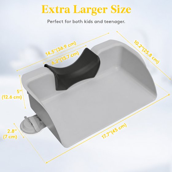 Hair Wash Basin for Kids, Portable Shampoo Bowl, Hair Washing Tray for Sink at Home, Hair Washing Station, Silver Gray
