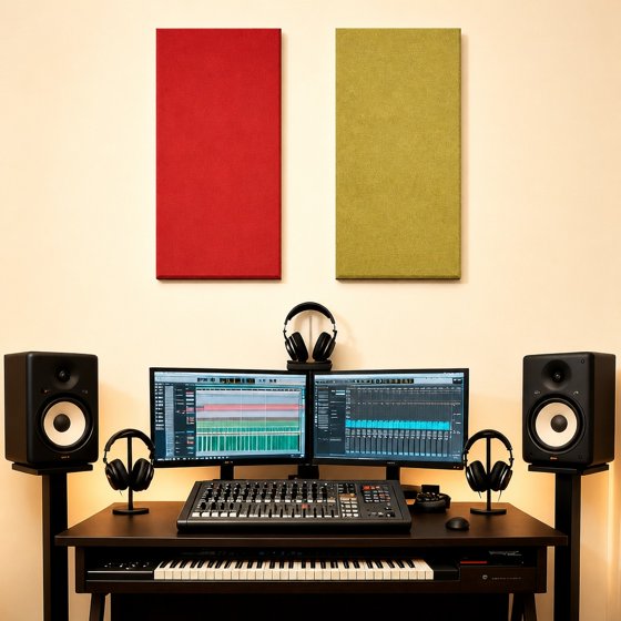 Norcho Large Fiberglass Acoustic Panels 39.4" x 19.7" x 1.6", Sound Proof Wall Panels, Sound Absorbing Acoustic Panels for Interior Wall Decor, Studio, Living Room, Theater, Red