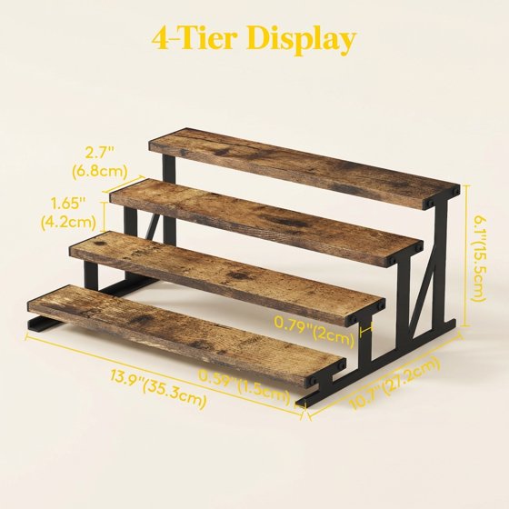 2-Pack Wooden Cologne Stand, 14" Perfume Shelf and Organizer, Anti-Slip Cologne Shelf, Fragrance Organizer, Brown