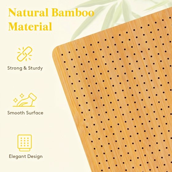 Norcho 11.8" Bamboo Crochet Blocking Board with 20 Pegs, Granny Square Mats for Knitting and Crocheting Projects