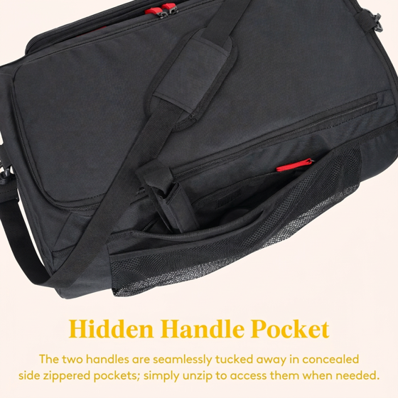 Norcho 40L Gym Duffel Bag with Shoe Pocket, 3-in-1 Waterproof Travel Weekender Backpack Dry Wet Separation, Black